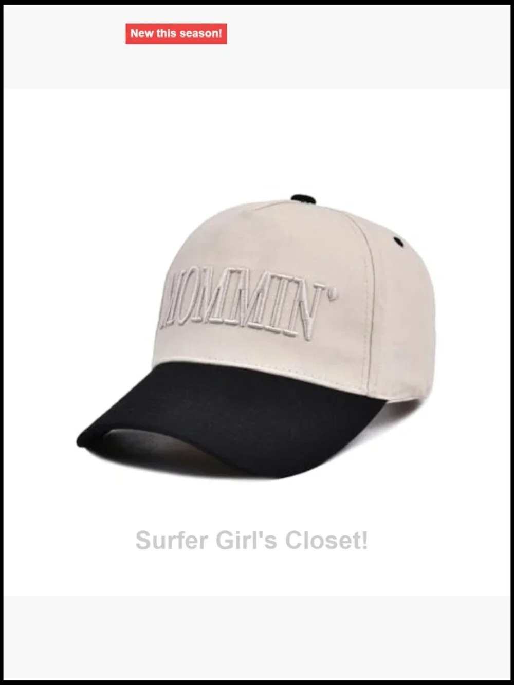 Vintage Two-Tone Baseball Cap with Mom-Themed Embroidery, Adjustable Snapback